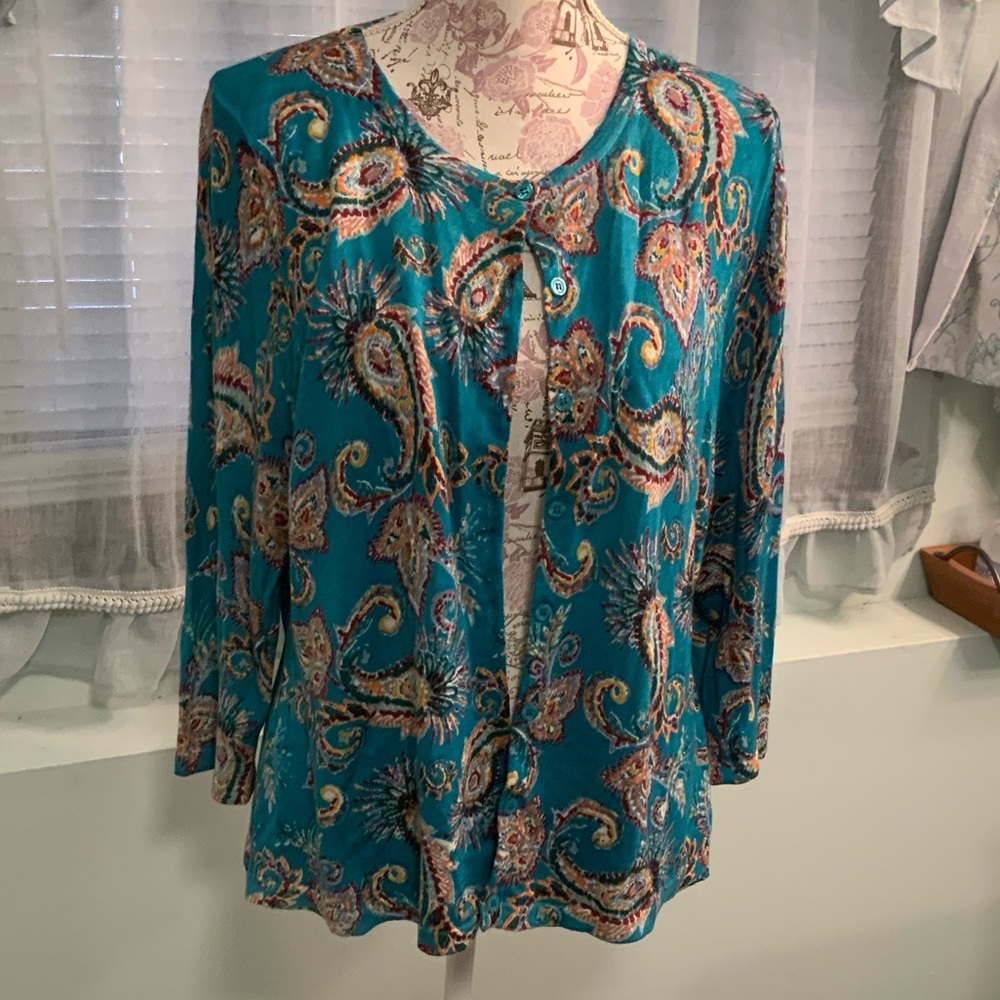 Garnet Hill Lightweight merino wool cardigan. New